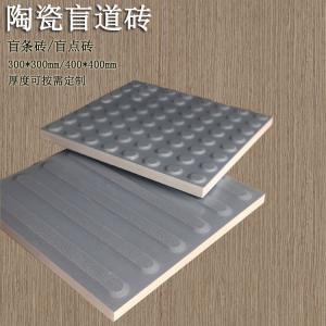 楼梯平台中灰色麻点提示盲道砖铺装 J